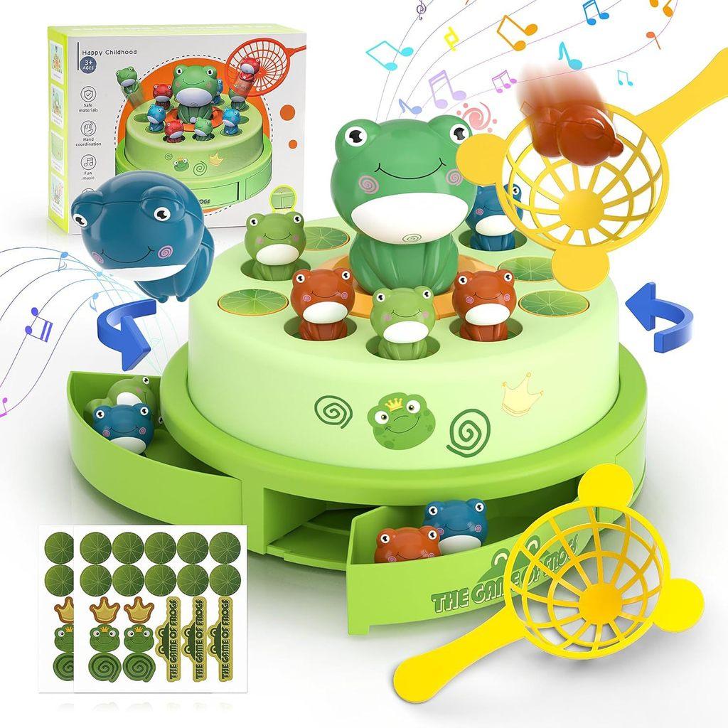 Electric Music Jumping Frog Spin Toy For Kids With Voice Control And Parentchild Interaction