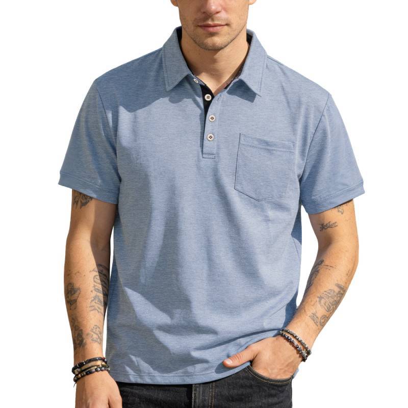 Polo Shirt For Men Short Sleeve Cotton Blend Business Casual Summer Wear For Men