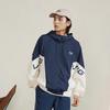 Cortavientos Deportivo con Capucha de Bloques de Color Li Ning Ropa Exterior Unisex Blanco Crudo AFDT845-4