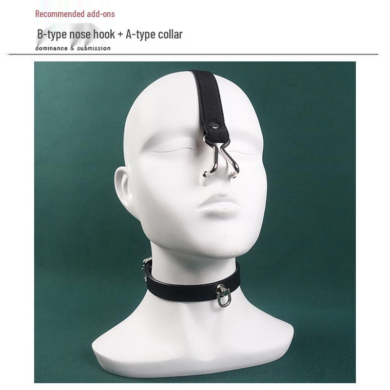 Nose Hook Headgear for Facial Domination BDSM Toy