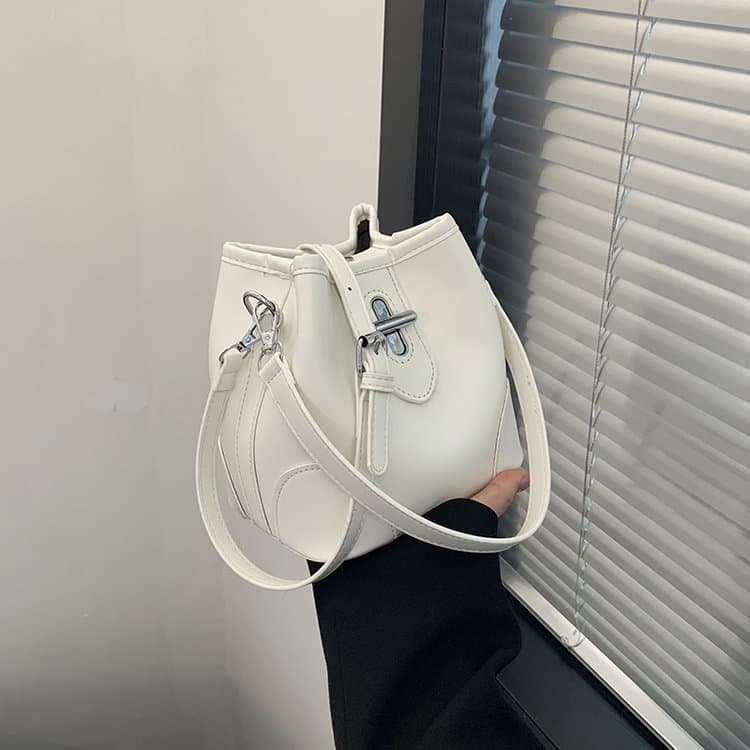 Color matching denim mini bucket bag women's messenger bag