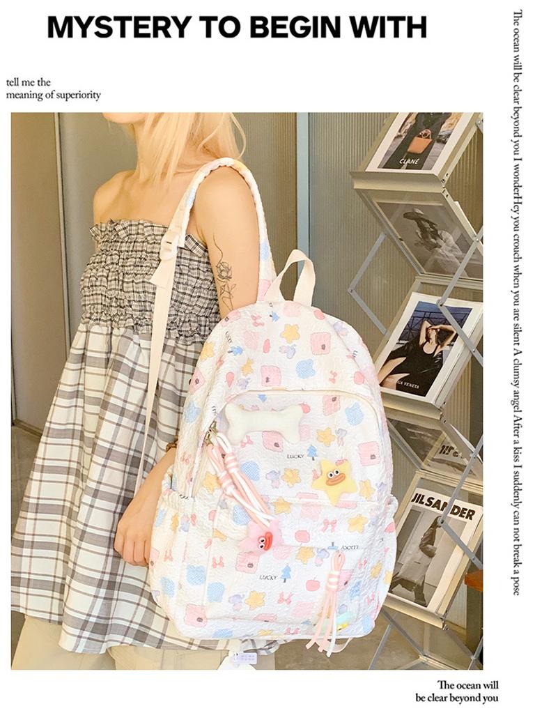 Korean Cute Cartoon Schoolbag for Teens - Large Capacity Backpack for Girls