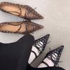 Fashion NEW 2025 Pointed Toe Flat Bottomed Ballet Single Shoes Punk Style New Fashionable Women Shoes Rivet Strap Bow Handmade Shoe