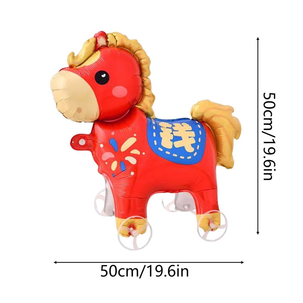 Horse Balloons Inflatable Cute Cartoon with Wheels 2026 Horse Animal Balloons for Adults Kids Outdoor Spring Festival Holiday