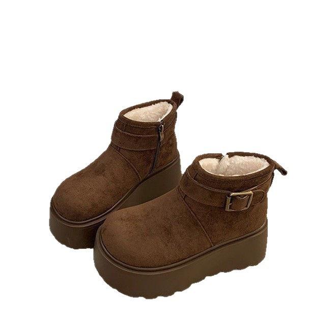 New snow boots winter muffin thick-soled piled thickened cotton boots warm short boots