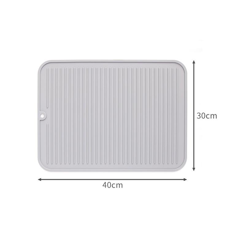 Food Grade Silicone Drying Mat 30x40cm, Non-Slip Cutting Board Pad, Heat Resistant Counter Trivet for Dishes