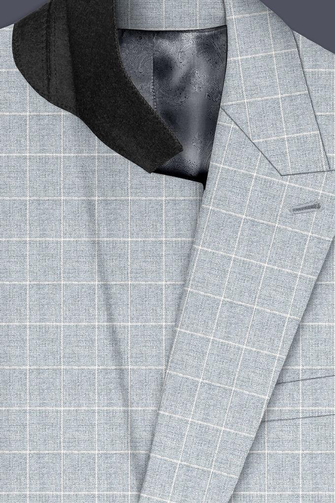 Hurricane Gray Windowpane Double Breasted Blazer