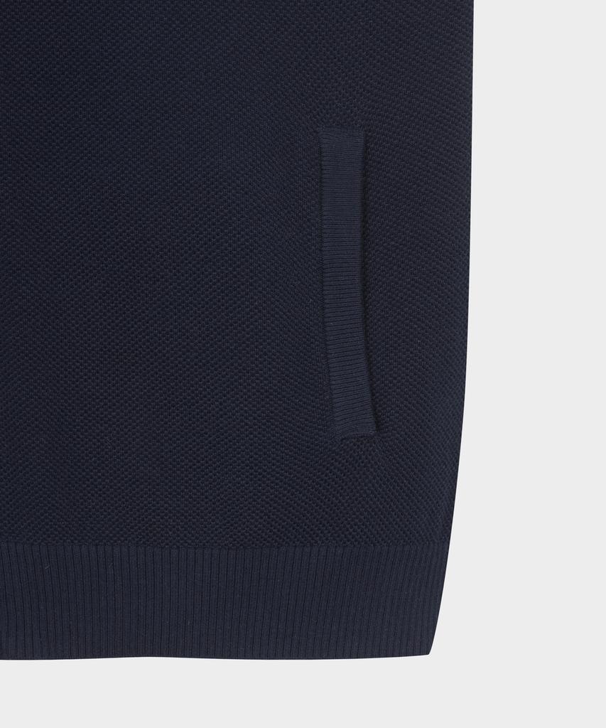 BROOKS BROTHERS Tuck Knit Full Zipper Sweater (Navy) (Bbwzmbg103)