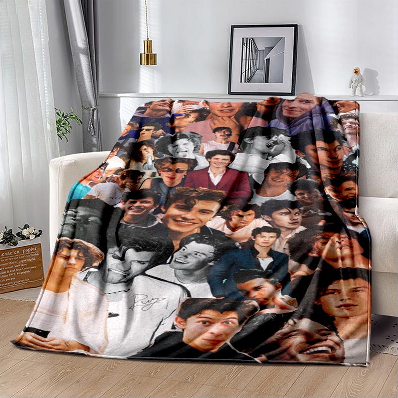 3D Shawn Mendes Handwritten Singer Soft Plush Blanket,Flannel Blanket Throw Blanket for Living Room Bedroom Bed Sofa Kid Gift