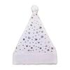 Glitter White Plush Christmas Hat Gold/Silver Foil Snowflakes/Stars Xmas Party Hat  Winter