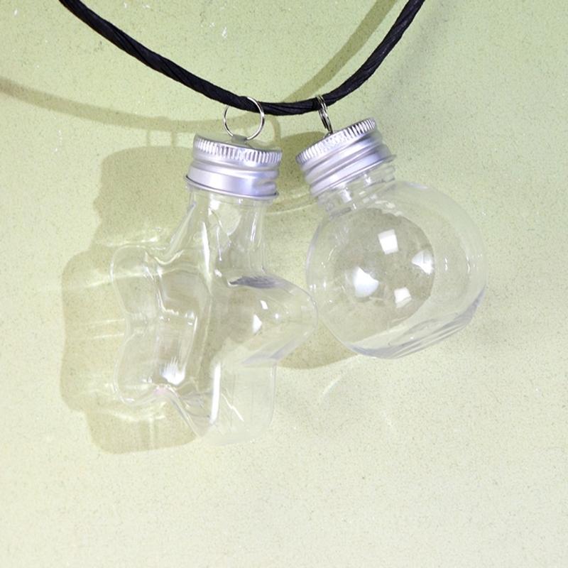 Hanging Clear Plastic Storage Bottle Wall Mountable Bottle for Jewelry Earrings Rings Portable Decorative Container