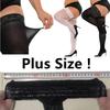 New Large Plus Size Thigh High Knee Light Lace Silk Long Socks Black Thin Stockings For Women Club Office Wear Xxxxl Summer