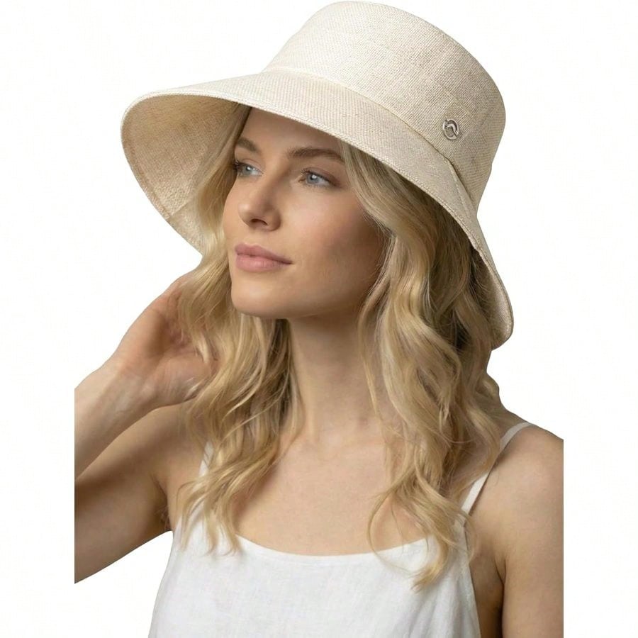 Zealous Sole Women's Resort Sun Hat For Wide Brim Packable Uv Protection Bucket Hat Adjustable For Summer Beach Travel Outdoor