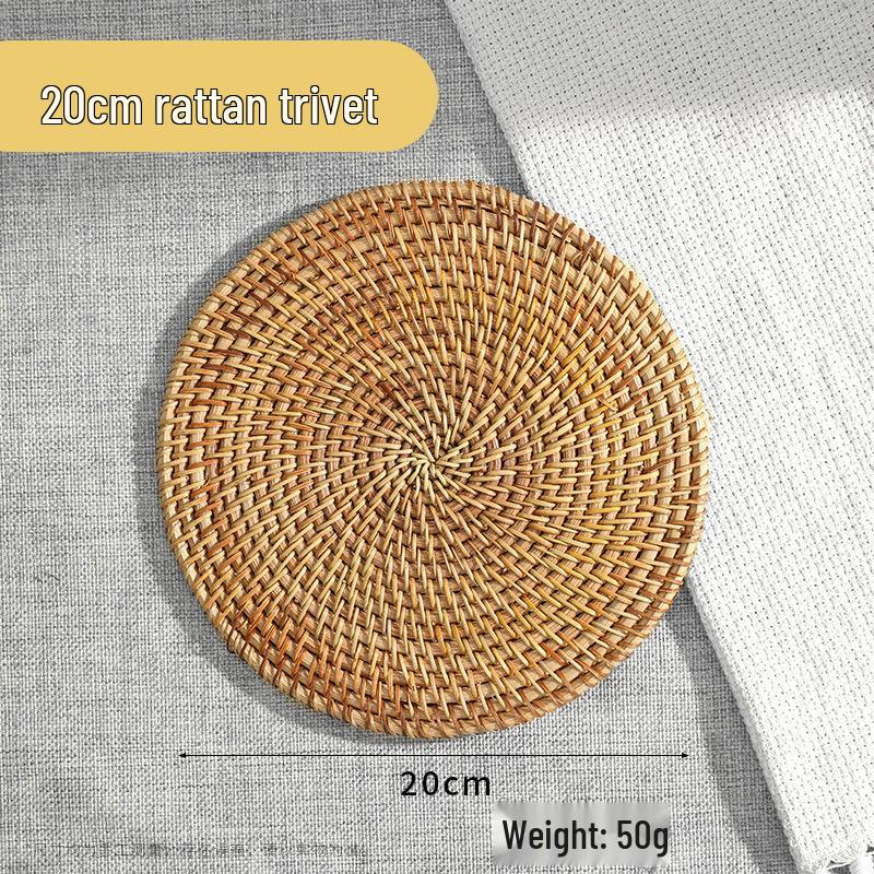 Rattan Weave Heat-Resistant Table Mat & Coaster Set