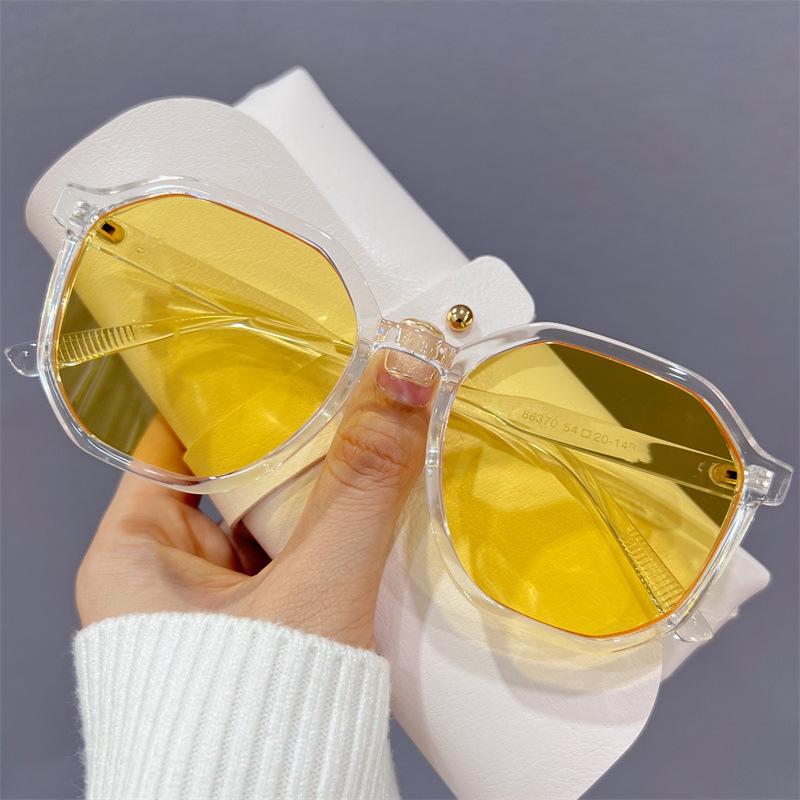 New Vintage Big Frame Sunglasses Women Men Retro Style Green Yellow Brown UV400 Sun Glasses Trendy Eyewear