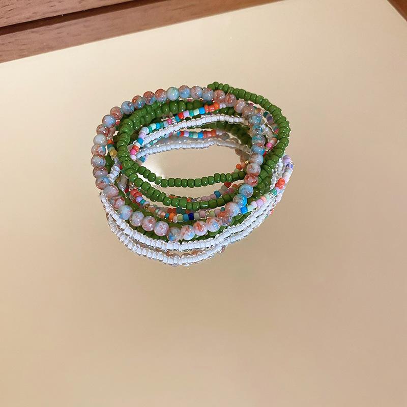 Bohemian Style Stacked Rice Bead Bracelet Seven-piece Set High-end Dopamine Bracelet Niche Fresh Jewelry Wholesale