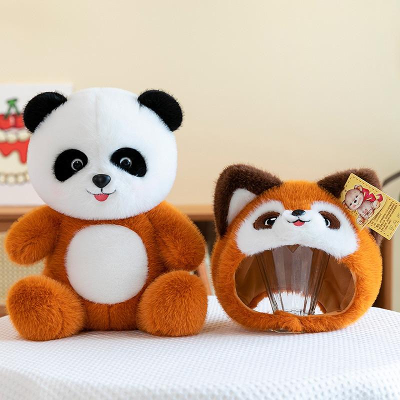 Adorable Panda And Raccoon Plush Toy Perfect For Cuddly Sleep Companion Gift