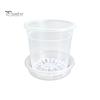 Breathable Plant Pots for Rootlets Clear Plastic Orchid Pot with Saucer, Drainage Holes, Ventilated Flower Rose, Phalaenopsis, Seedings Containers