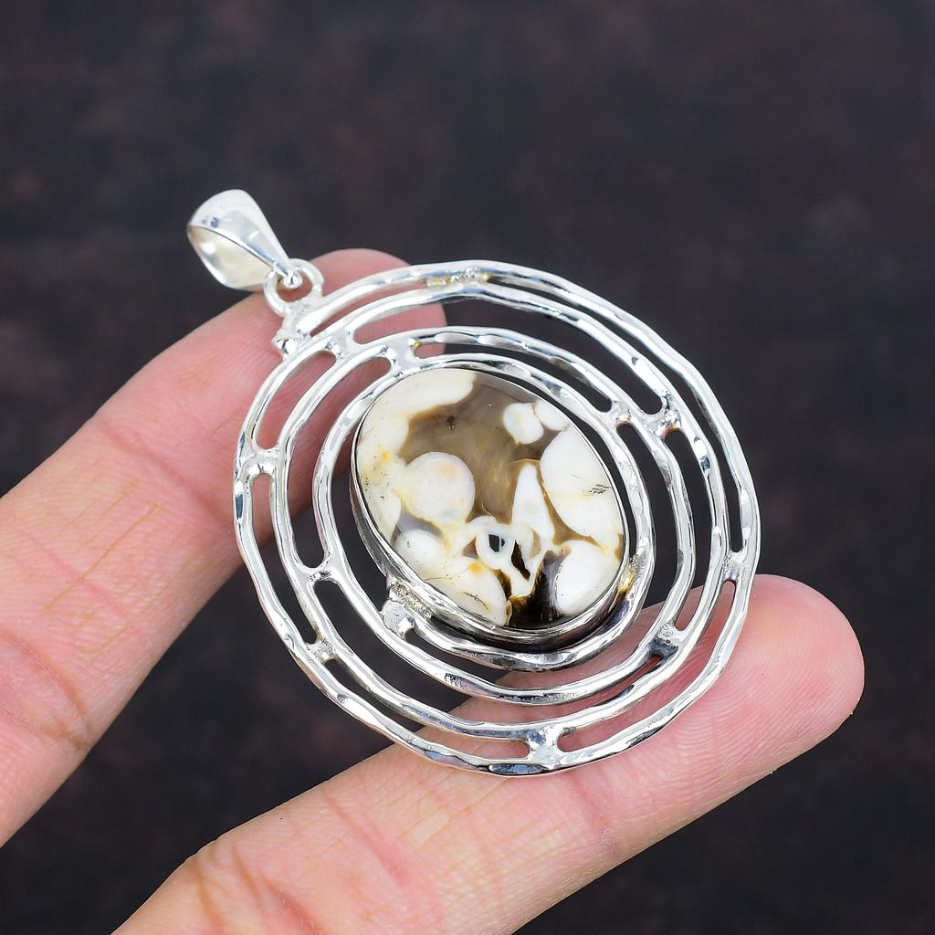 Peanut Wood Jasper Pendant Handmade Pendant Gemstone Unique Jewelry 925 Sterling Silver Pendant Women Pendant Gifts For Mom Designer Jewelry