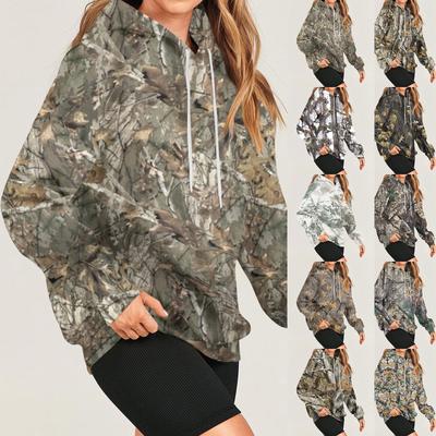 Women's Fashion Daily Versatile Casual Sweatshirt Pattern Daily Long Sleeve Outdoor Camouflage Long Sleeve Printed Top Sweatshirt