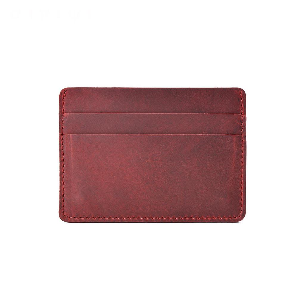 Men's Retro Crazy Horse Leather Wallet - Genuine Cowhide Card Holder