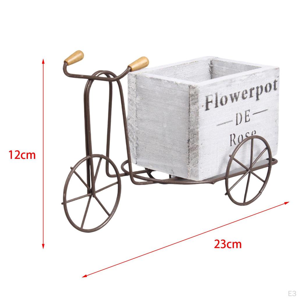Flower Basket European Style Decoration Handmade Iron Wood Storage Box Unique Container for Wedding
