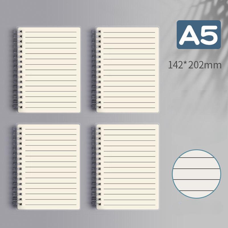 1pcs B5 Rollover Coil Notebook Thickened Pp Notepad A5 Large Transparent Horizontal Line Grid Present Junior High School Student Present