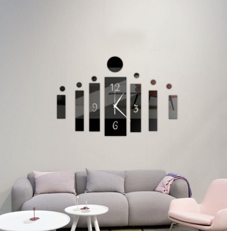 Acrylic Mirror Sticker Digital Wall Clock Mirror Wall Clock Decals Sticker