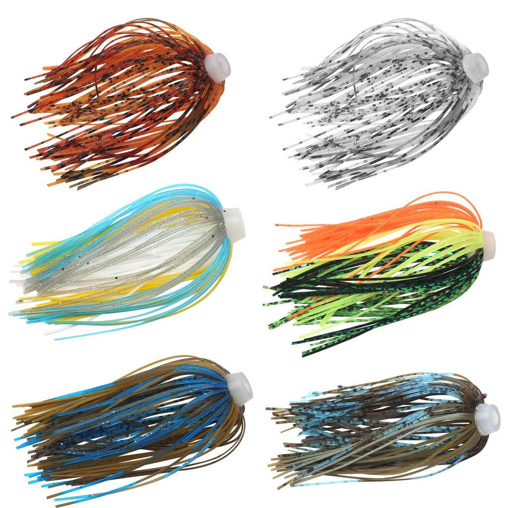5 Bundles Silicone Jig Skirts DIY for Rubber Fishing Bass Jig Lures 88 Strands Fishing Bait Accessories Fishing-Lures