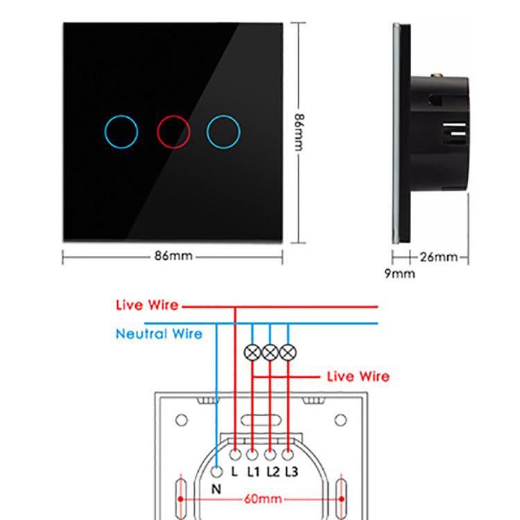 Chytrý dotykový spínač WiFi & RF433 s evropskými a britskými standardy - Kompatibilní se Smart Life/Tuya