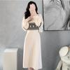 Lingge Pattern Autumn and Winter Knitted Dress Fashionable Women's Clothing Design Inspired Flared Sleeve Skirt