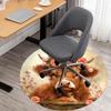 1PC Cow Flowers Office Round Area Rug, Under Office Chairs Bedroom Living Room Home Decor,Carpet for Office, -1110254