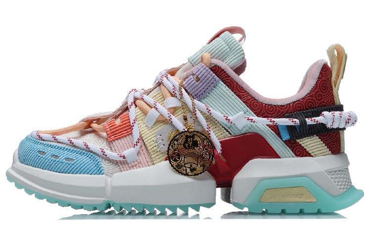 Li Ning Pan Gu Casual Shoes Women s Low Top White/Red/Yellow/Green/Blue AGLR140-1 35