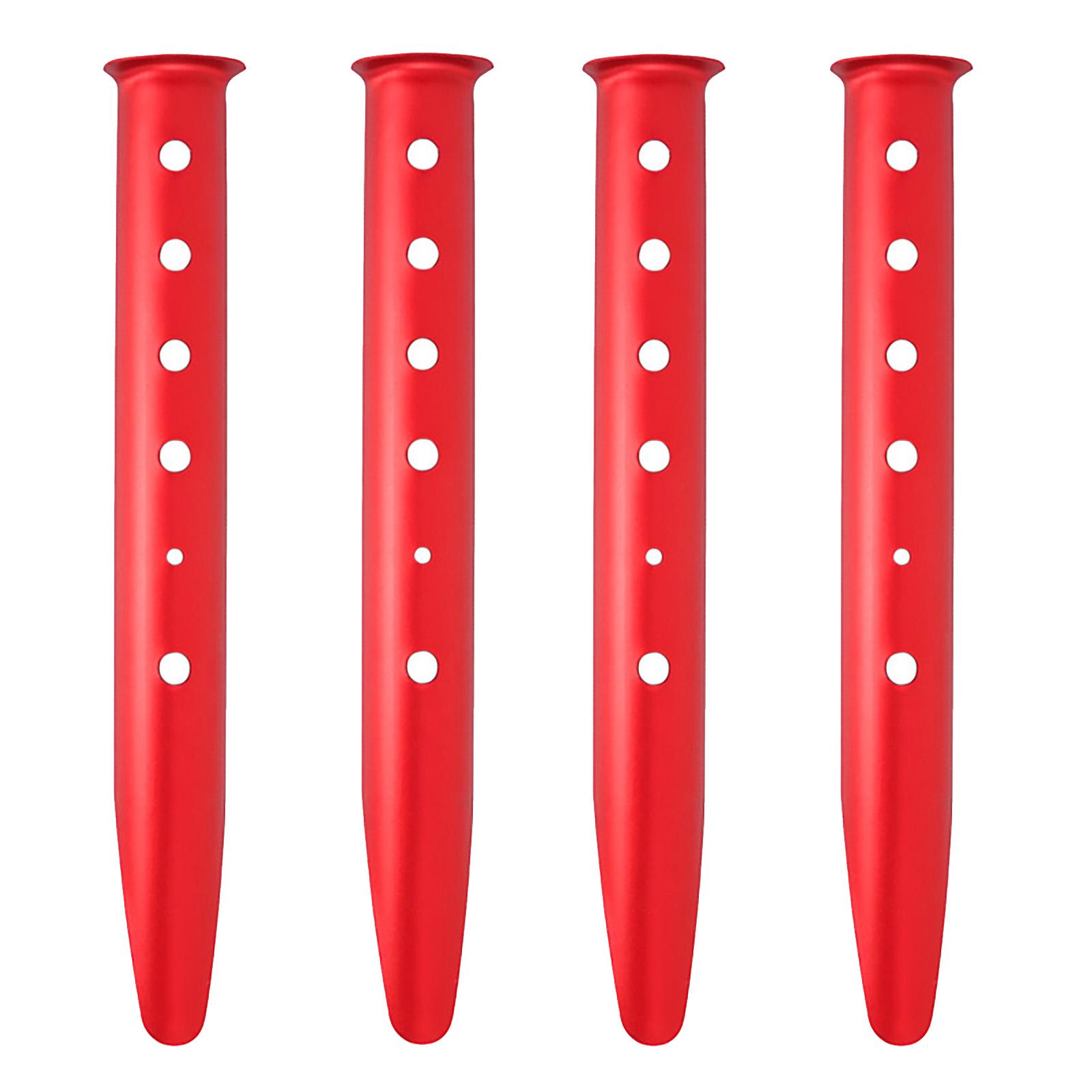 

4 шт./пакет Портативный колышек для палатки - Ржавчиноустойчивый Ветрозащитный Алюминиевый сплав Красный/Золотой Многофункциональные U-образные колышки для палатки красный