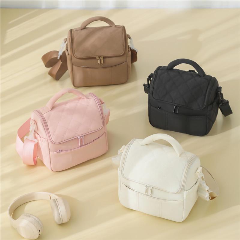 Borsa termica per il pranzo alla moda in nylon trapuntato - Portapranzo impermeabile per impiegati