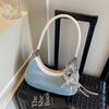 Fashi Diamd Denim Achseltasche für Damen Französische Textur Vielseitig Pendeln Einzelschulter Crossbody-Tasche Exquisite Party-Handtasche