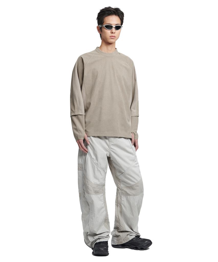 Nomaenyueol Heavy Waffle Long Sleeve Tee - Light Gray
