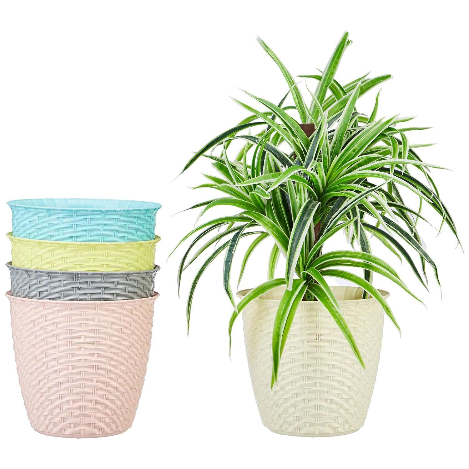 

100% Virgin Plastic Round Pots for Plants|Unique Design|Indoor and Outdoor Flower Pot for Home/Office/Table/Garden