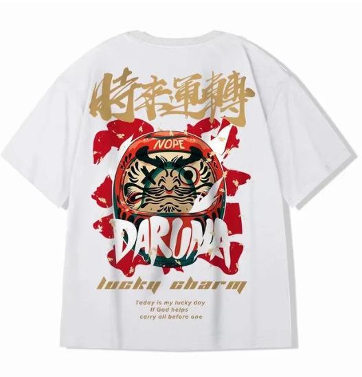2024 Cat Street Wind God Harajuku short-sleeve O-neck T-shirt for men and women, loose print T-shirt direct supply from the factory