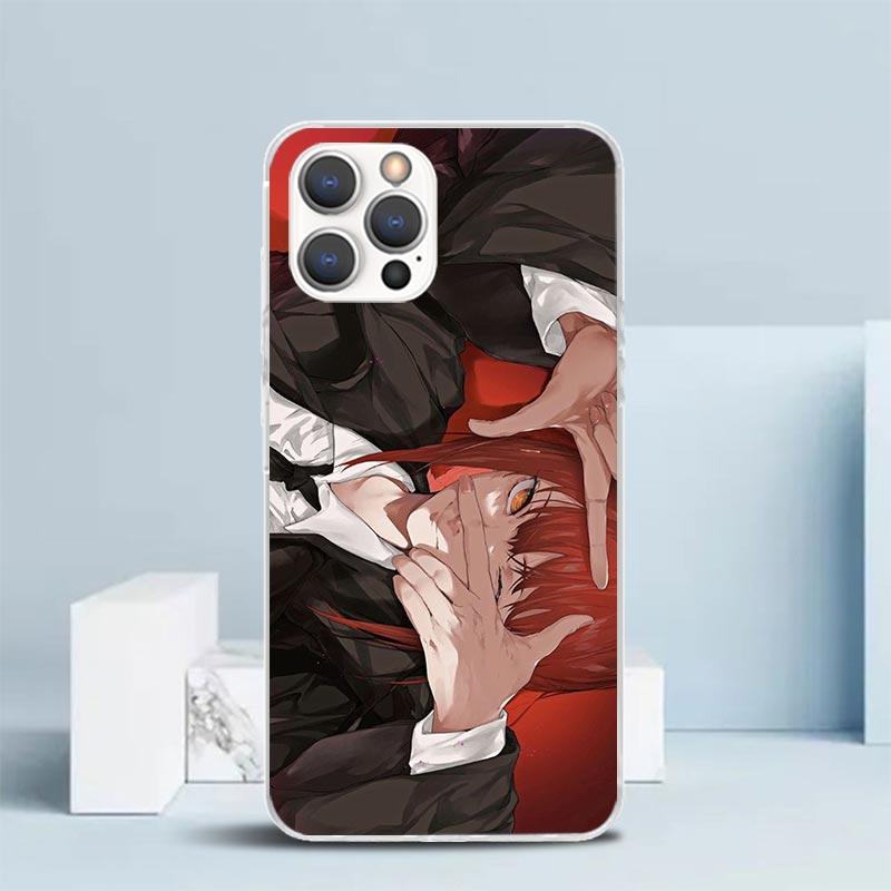 

C-Chainsaw Mans Makima Soft Cover for iPhone 16 17 Air 15 14 Pro Max 16E Phone Case 13 Mini 12 11 7 SE 8 Print Pattern Fit Cases iPhone 17