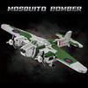 526 Teile WK II Mosquito Bomber Baustein Spielset, Klassisches Flugzeug Armee Puzzle DIY Montage Maßstabsgetreue Modelle, Handgemachtes DIY Jungen Mädchen Geschenk Präsent