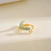 Fishtail Zircon Fishtail Open Ring Easy Design Sense Big Plain Ring Geometric Opening Ring  Girl