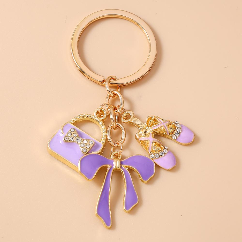 

Fashion Bowknot Keychain Simulation Handbag Shoes Key Ring Pendants for Women Girls DIY Handmade Jewelry Gifts