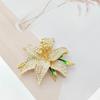 Crystal Lily Flower Brooch Pin with Rhinestone Detailing for Suit Dress Shirt Scarf Bag Jacket Lapel Accessories