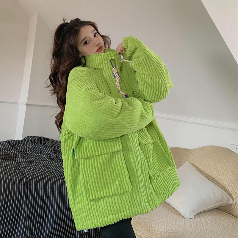 Zimní bavlněná bunda Pár manšestrová bavlněná bunda Nový styl Pracovní oblečení Volná zesílená bavlněná bunda Student