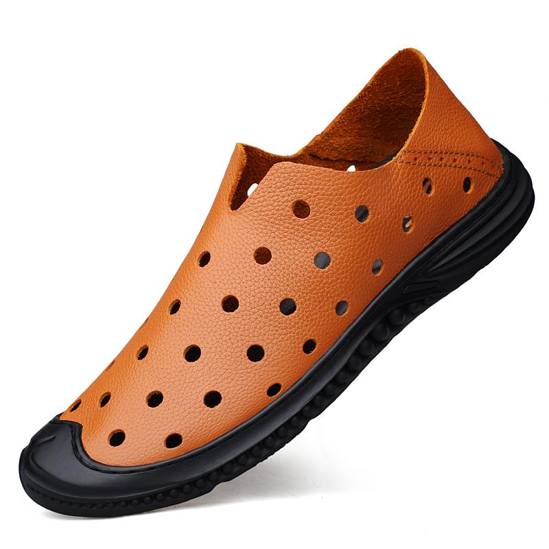 Fashion New 2024 Summer Loafers Shoes Breathable Men Casual Shoes Comfy Luxury Sandals Men's Shoes Hollow Out Slip On Office Footwear