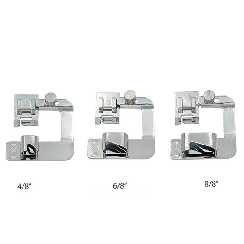 3 Pcs Adjustable Wide Rolled Hem Presser Foot Sewing Machine Foot Narrow Rolled Hemming Foot for Low Shank Sewing Machine
