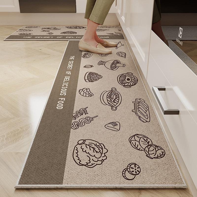 Mat for Kitchen Carpet TPR Anti-slip Long Carpets Gray Foot Mats Runner Rug Dustproof Floor Mat Home Decoration Rugs