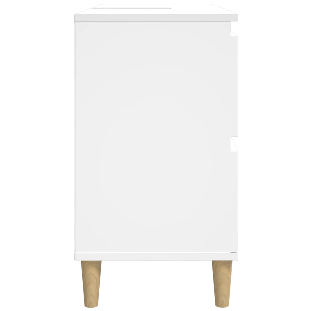 White Bathroom Vanity Cabinet 80 X 33 X 60 Cm Particleboard