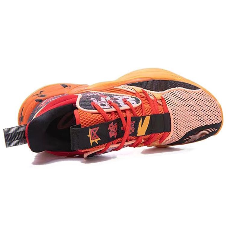 New ANTA Hear Wave 2 Basketball Shoes Men Mid Top Racing Orange/Fluorescent Sunset Orange/University Red 112031105-3